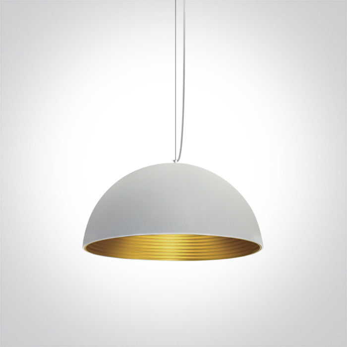 One Light 63022/W/BS WHITE E27 20W BRASS REFLECTOR