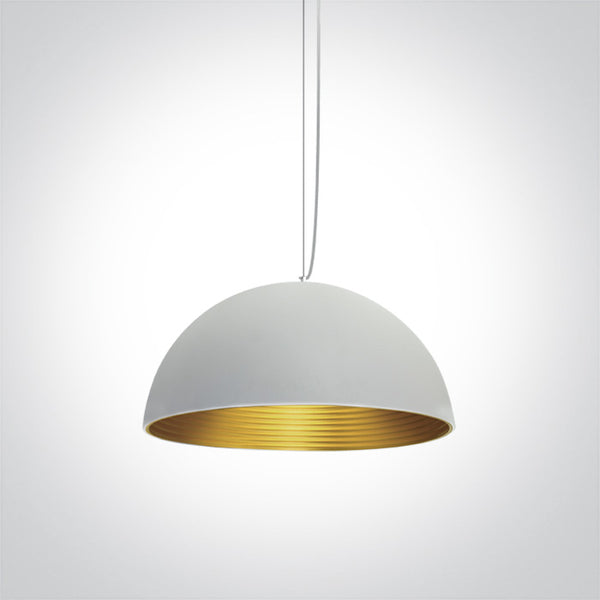 One Light 63022/W/BS WHITE E27 20W BRASS REFLECTOR
