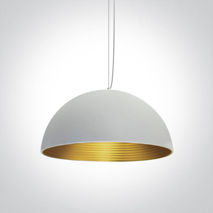 One Light 63022A/W/BS WHITE E27 20W BRASS REFLECTOR