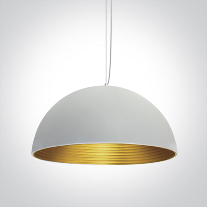 One Light 63022B/W/BS WHITE E27 25W BRASS REFLECTOR