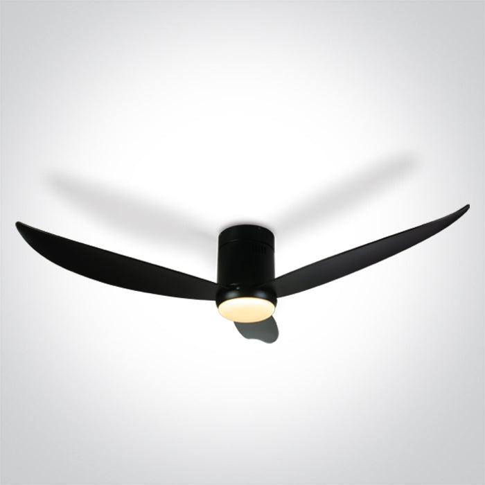 One Light 6302C/B/V BLACK ABS CEILING FAN 35W LED 22W CCTV IP20 230V