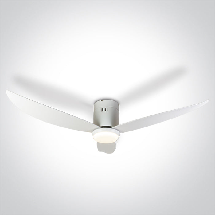 One Light 6302C/W/V WHITE ABS CEILING FAN 35W LED 22W CCTV IP20 230V