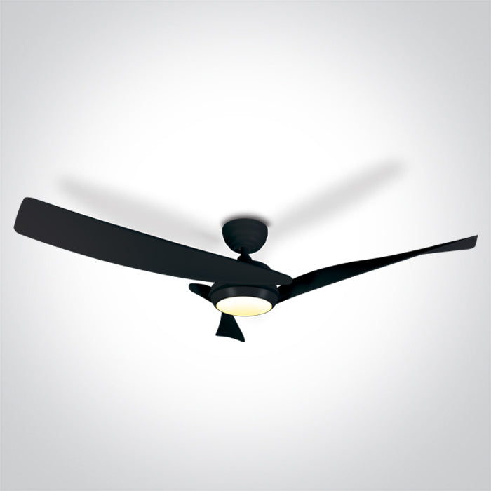 One Light 6304/B/V BLACK ABS ROD FAN 45W LED 22W CCTV IP20 230V