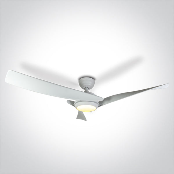 One Light 6304/W/V WHITE ABS ROD FAN 45W LED 22W CCTV IP20 230V
