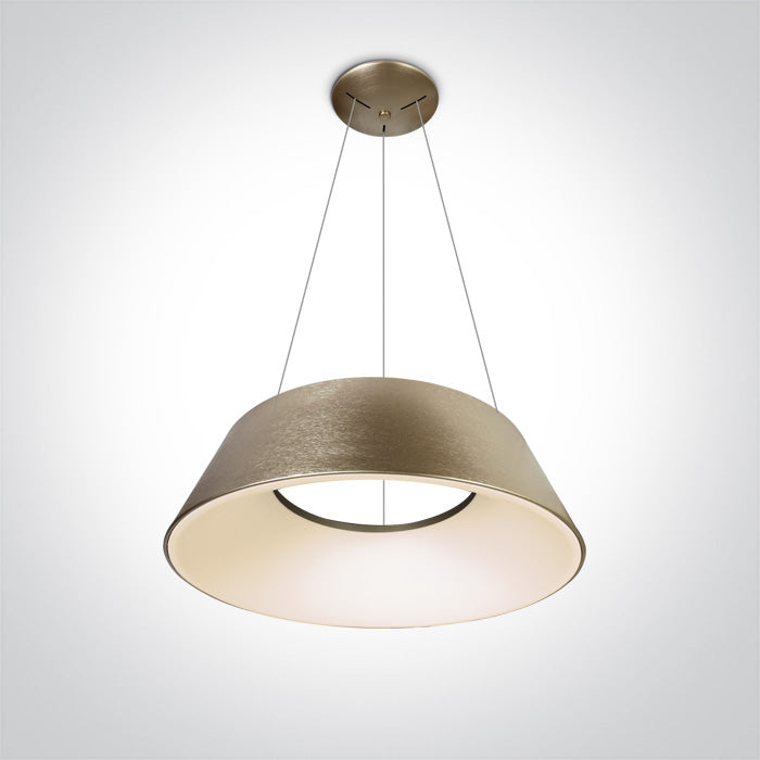One Light 63058/BGL/W BRUSHED BRASS LED PENDANT 60W WW IP20 230V
