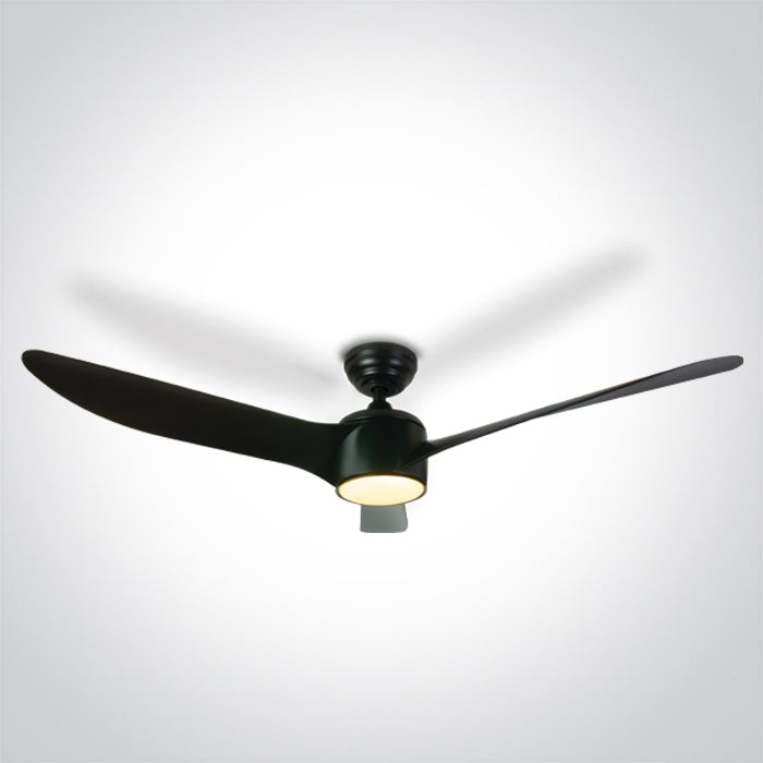 One Light 6306/B/V BLACK ABS ROD FAN 40W LED 22W CCTV IP20 230V