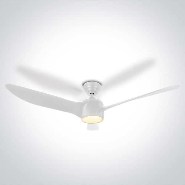 One Light 6306/W/V WHITE ABS ROD FAN 40W LED 22W CCTV IP20 230V