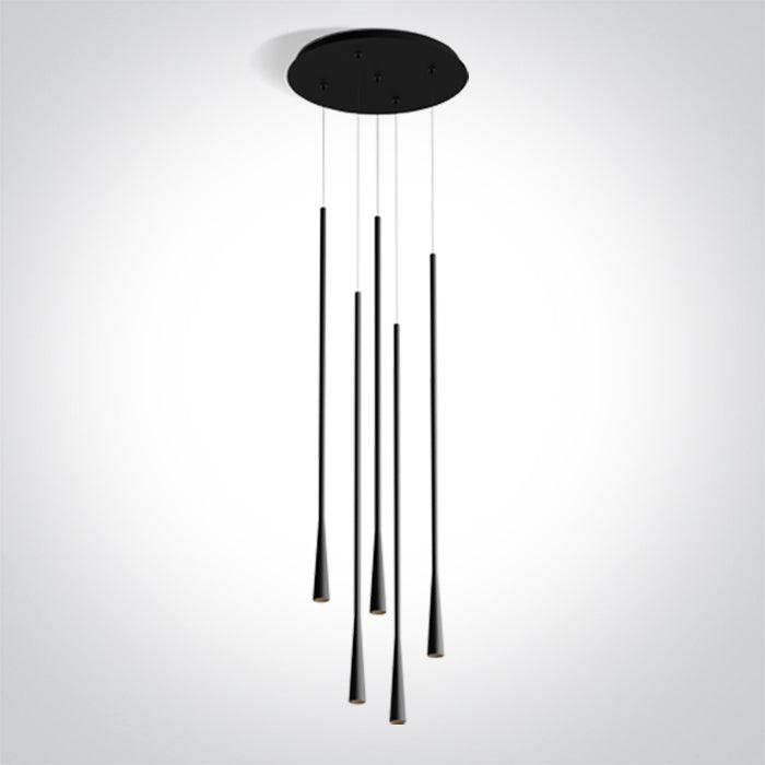One Light 63076C/B/W BLACK 5x5W WW 230V