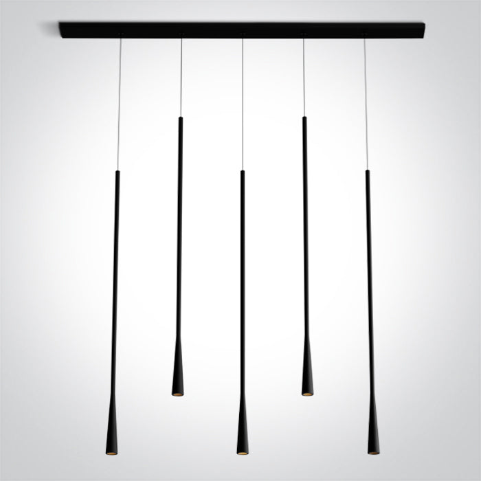 One Light 63076E/B/W BLACK 5x5W WW 230V