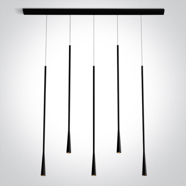 One Light 63076E/B/W BLACK 5x5W WW 230V