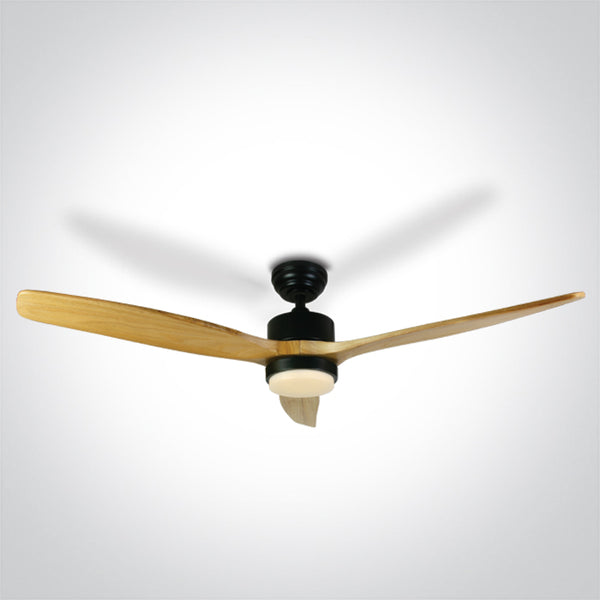 One Light 6308L/B/V LIGHT WOOD BLACK ROD FAN 35W LED 22W CCTV IP20 230V