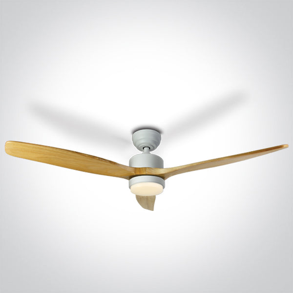 One Light 6308L/W/V LIGHT WOOD WHITE ROD FAN 35W LED 22W CCTV IP20 230V
