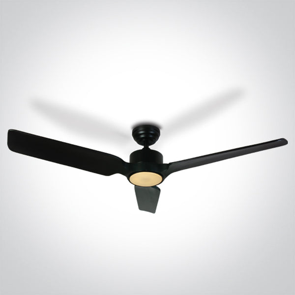 One Light 6310/B/V BLACK WOOD BLACK ROD FAN 35W LED 22W CCTV IP20 230V