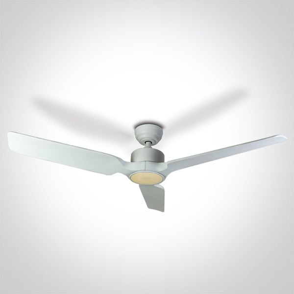 One Light 6310/W/V WHITE WOOD WHITE ROD FAN 35W LED 22W CCTV IP20 230v
