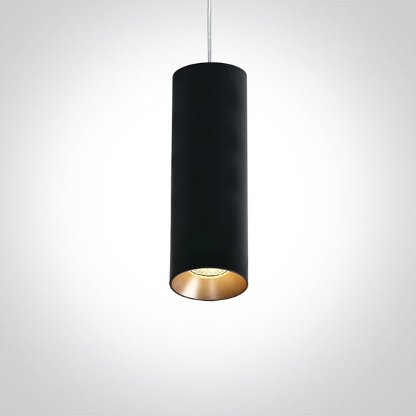 One Light 63105M/B BLACK PENDANT GU10 10w DARK LIGHT