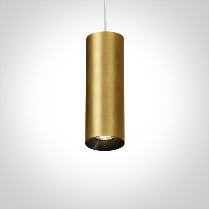 One Light 63105M/BBS BRUSHED BRASS PENDANT GU10 10w DARK LIGHT