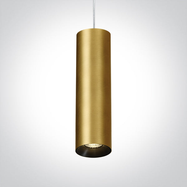 One Light 63105MA/BBS BRUSHED BRASS PENDANT GU10 10w DARK LIGHT