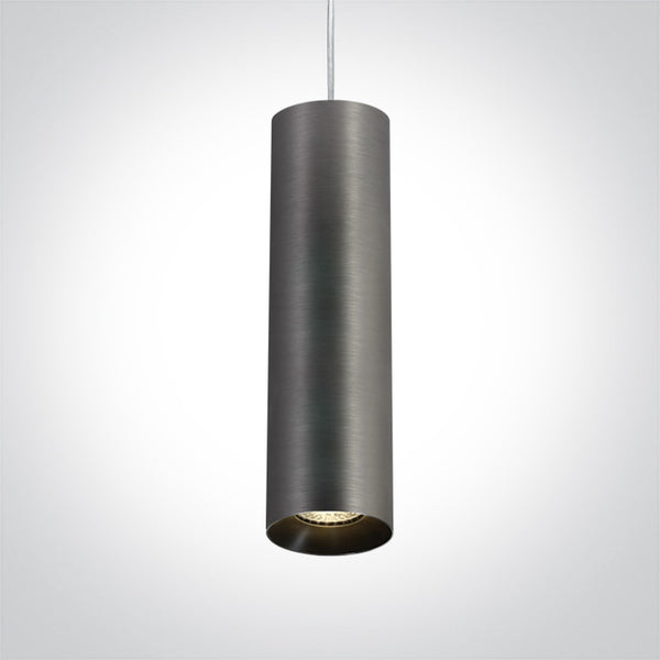 One Light 63105MA/MG METAL GREY PENDANT GU10 10w DARK LIGHT