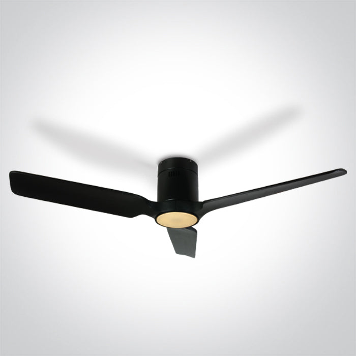 One Light 6310C/B/V BLACK WOOD BLACK CEILING FAN 35W LED 22W CCTV IP20 230V