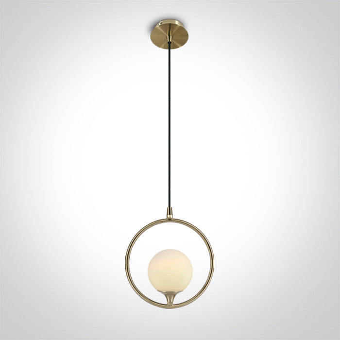 One Light 63116/BBS BRUSHED BRASS PENDANT LIGHT 9w G9 100-240v