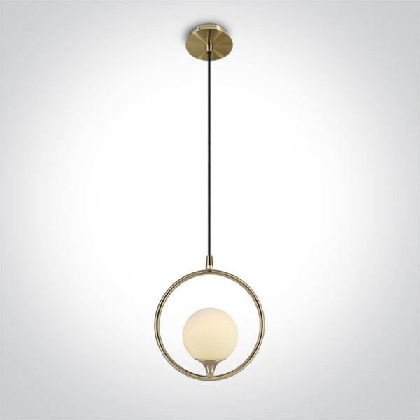 One Light 63116/BBS BRUSHED BRASS PENDANT LIGHT 9w G9 100-240v
