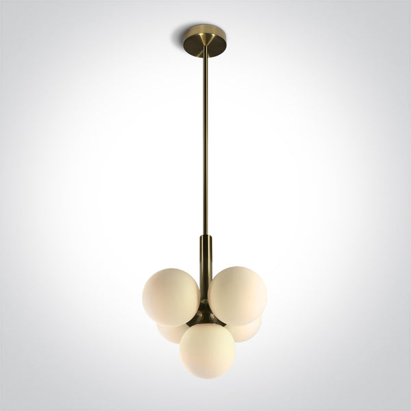 One Light 63116A/BBS BRUSHED BRASS PENDANT 5x9W G9 100-240v