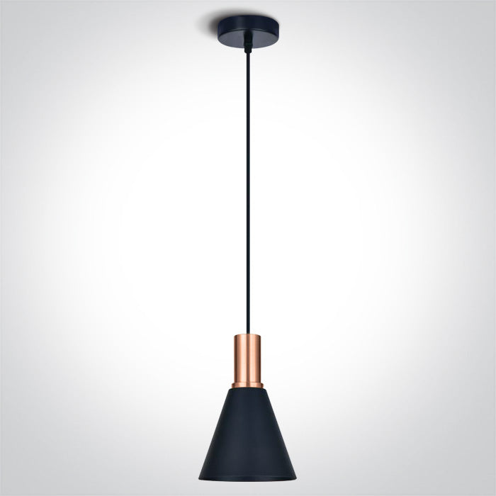 One Light 63122/CU COPPER BLACK SHADE 10W E27