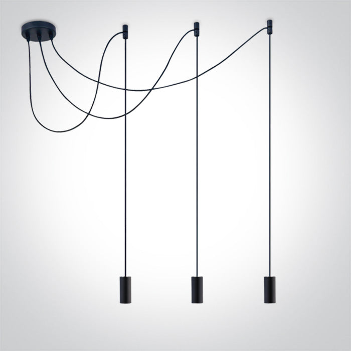 One Light 63124B/B BLACK SPIDER LIGHT PENDANT 20W 3xE27