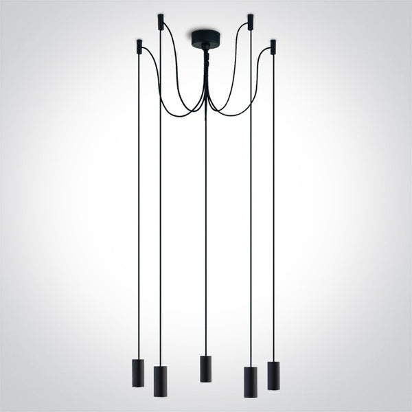One Light 63124C/B BLACK SPIDER PENDANT LIGHT 20W 5xE27