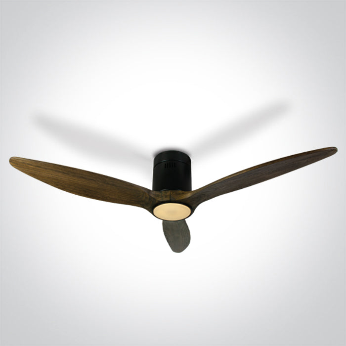 One Light 6312DC/B/V DARK WOOD BLACK CEILING FAN 25W LED 22W CCTV IP20 230V