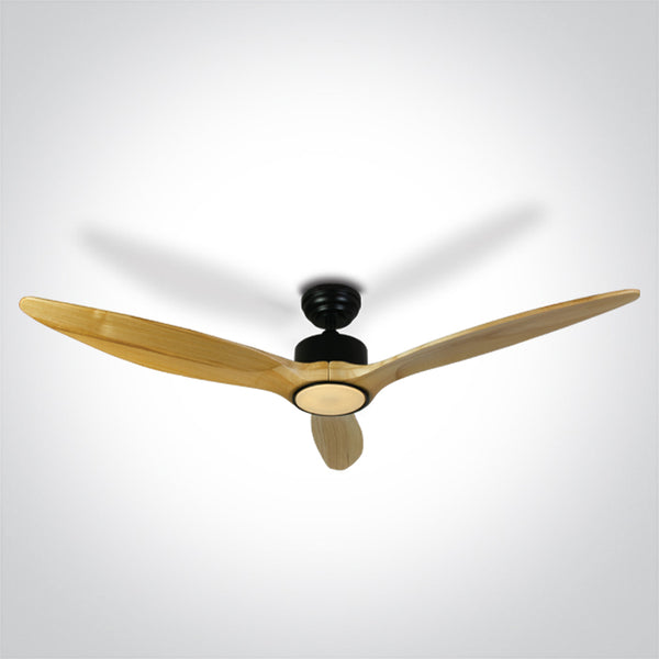 One Light 6312L/B/V LIGHT WOOD BLACK ROD FAN 25W LED 22W CCTV IP20 230v