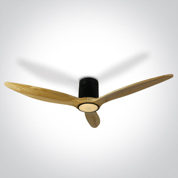One Light 6312LC/B/V LIGHT WOOD BLACK CEILING FAN 25W LED 22W CCTV IP20 230v