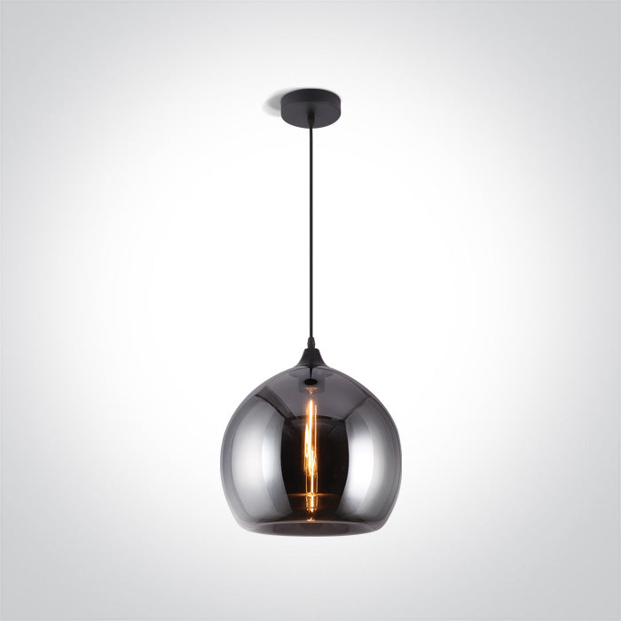 One Light 63136/DC DARK CHROME PENDANT 12W E27