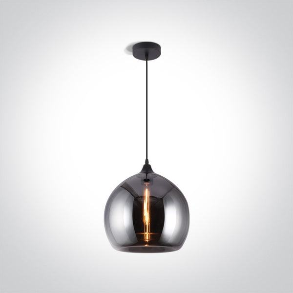 One Light 63136/DC DARK CHROME PENDANT 12W E27