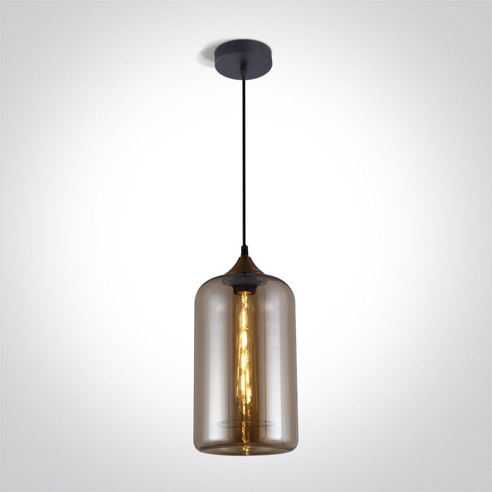 One Light 63138/A AMBER PENDANT 12W E27