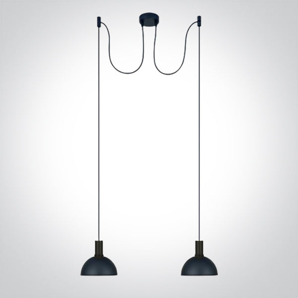 One Light 63140B/B BLACK SPIDER LIGHT WITH BLACK SHADE 10W 2xE27