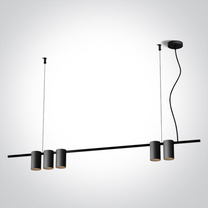 One Light 63146A/B BLACK PENDANT GU10 5x7W IP20 100-240V