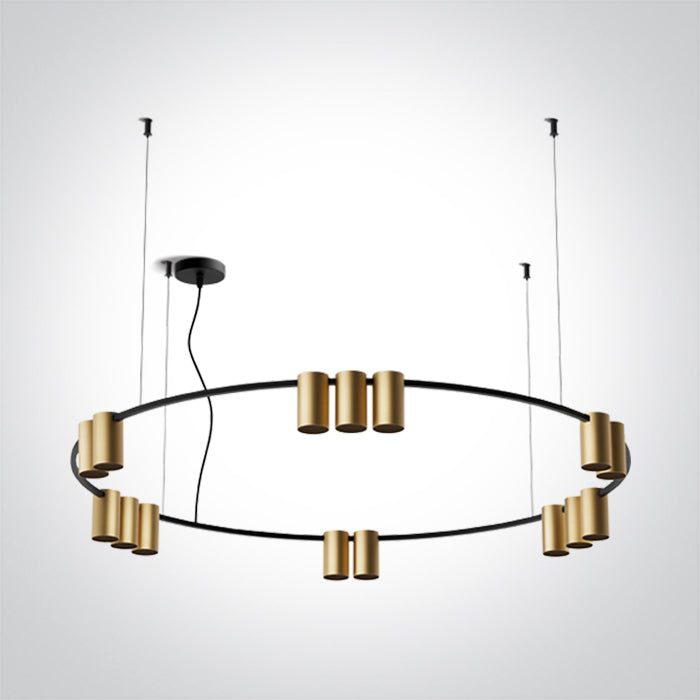 One Light 63146D/BBS BRUSHED BRASS PENDANT GU10 15x7W IP20 100-240V