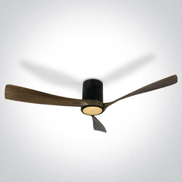 One Light 6314DC/B/V DARK WOOD BLACK CEILING FAN 40W LED 22W CCTV IP20 230v