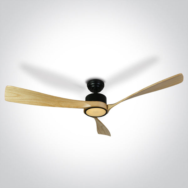 One Light 6314L/B/V LIGHT WOOD BLACK ROD FAN 40W LED 22W CCTV IP20 230v