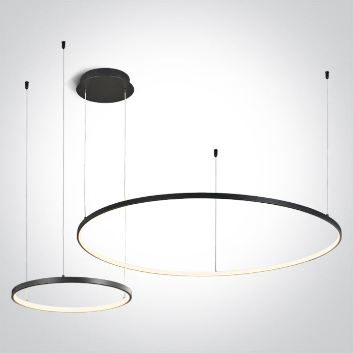 One Light 63150A/B/W BLACK 2x RINGS 40cm/100cm 65W WW IP20 230V DIMMABLE