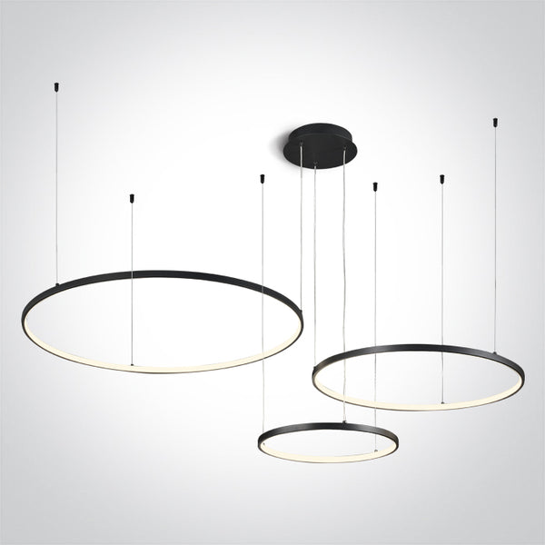 One Light 63150B/B/W BLACK 3x RINGS 40cm/60cm/80cm 65W WW IP20 230V DIMMABLE