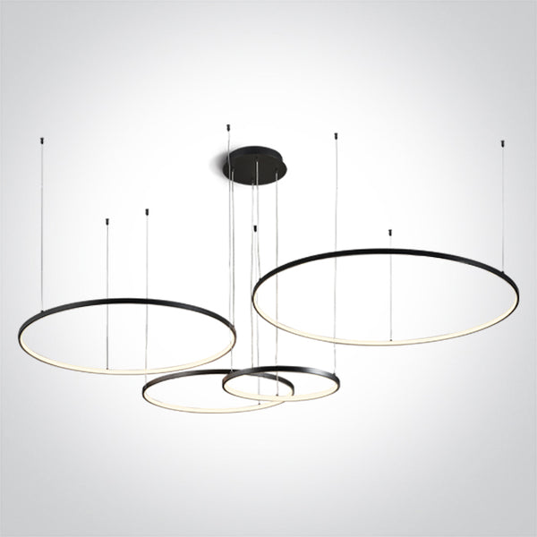 One Light 63150C/B/W BLACK 4x RINGS 40cm/60cm/80cm/100cm 100W WW IP20 230V DIMMABLE