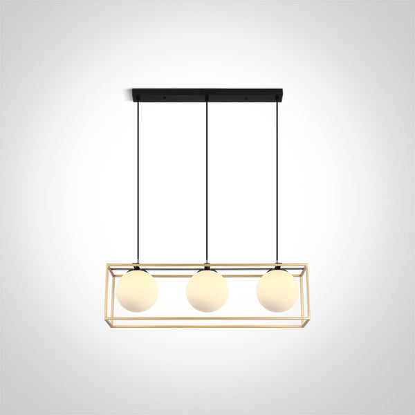 One Light 63174C/BS BRASS CEILING LIGHT 3x8w E14 100-240v