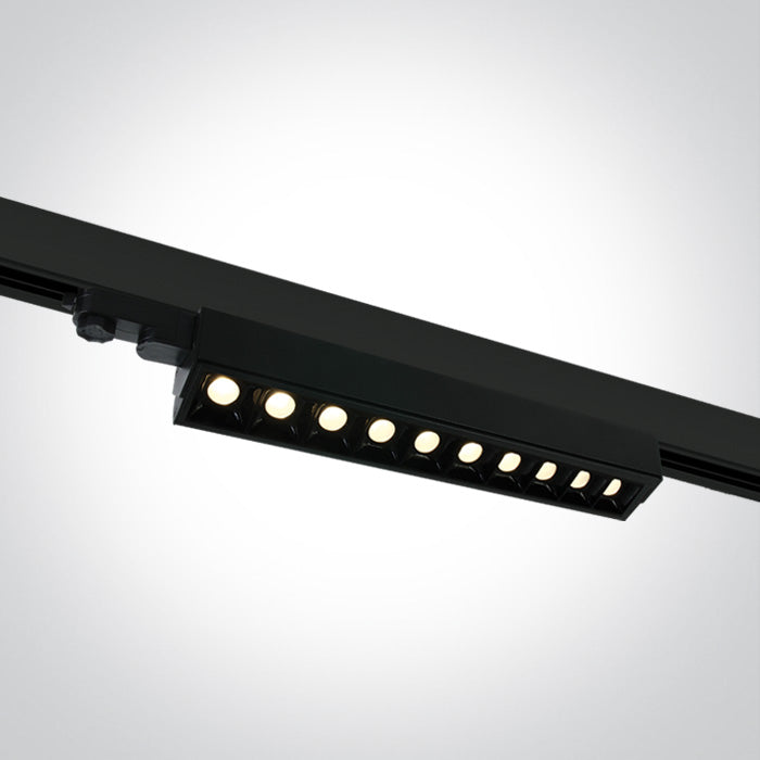 One Light 65024T/B/W BLACK COB LED 10x5W WW LINEAR TRACK LIGHT ADJUSTABLE 230V