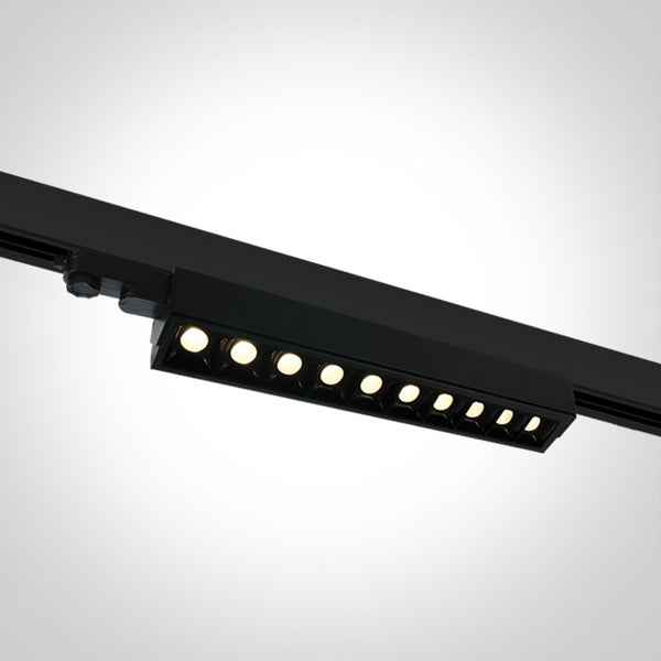 One Light 65024T/B/W BLACK COB LED 10x5W WW LINEAR TRACK LIGHT ADJUSTABLE 230V