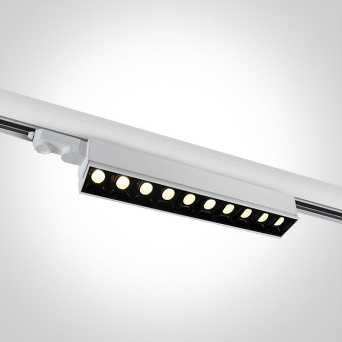 One Light 65024T/W/W WHITE COB LED 10x5W WW LINEAR TRACK LIGHT ADJUSTABLE 230V