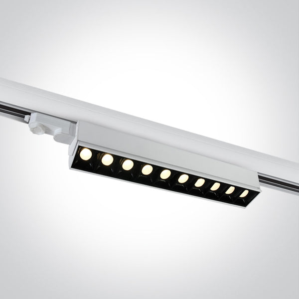 One Light 65024T/W/W WHITE COB LED 10x5W WW LINEAR TRACK LIGHT ADJUSTABLE 230V