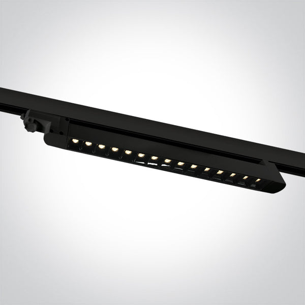 One Light 65024TA/B/W BLACK SMD LED 15x1W WW 30deg LINEAR TRACK LIGHT ADJUSTABLE 230V