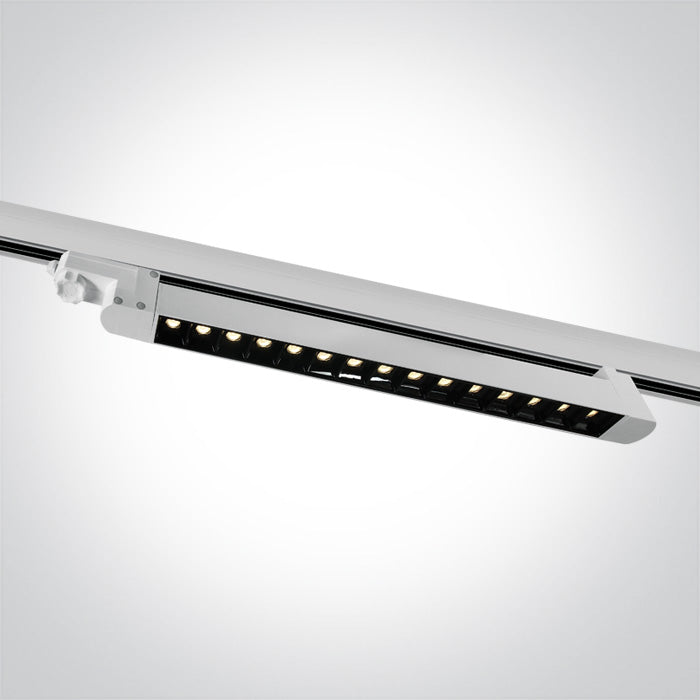One Light 65024TA/W/W WHITE SMD LED 15x1W WW 30deg LINEAR TRACK LIGHT ADJUSTABLE 230V